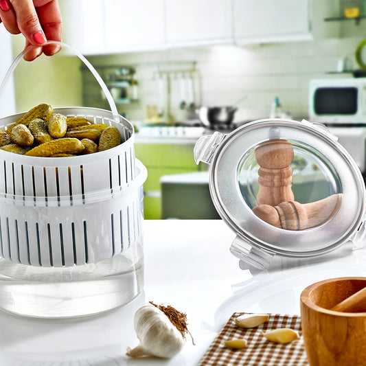 LC-650 FRESH BOX ROUND PICKLE HOLDER (2,5 LT.) - Transparent